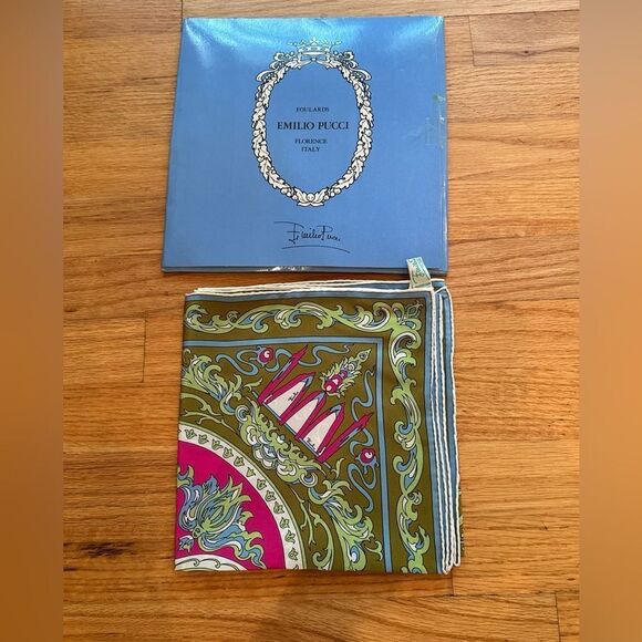 VTG Emilio Pucci silk large silk scarf made in Italy NWT in original package - Picture 14 of 15